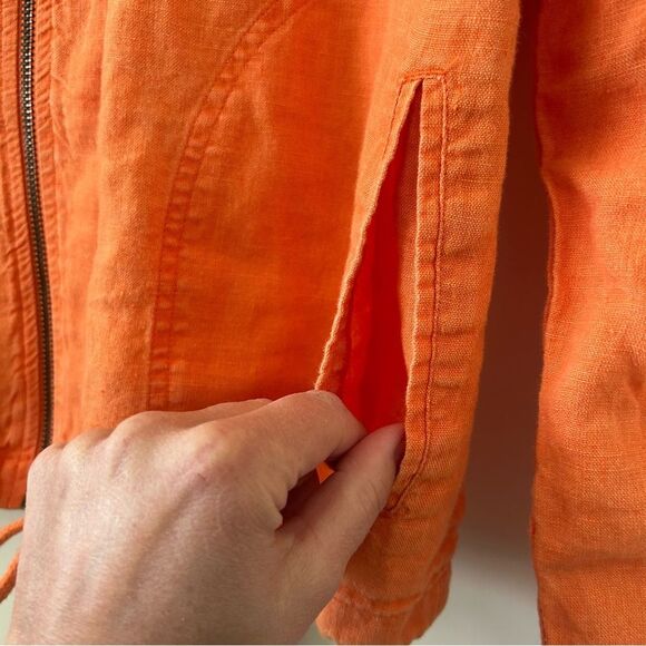 Chico’s Orange Linen Jacket Women's Size 12 - Picture 4 of 9